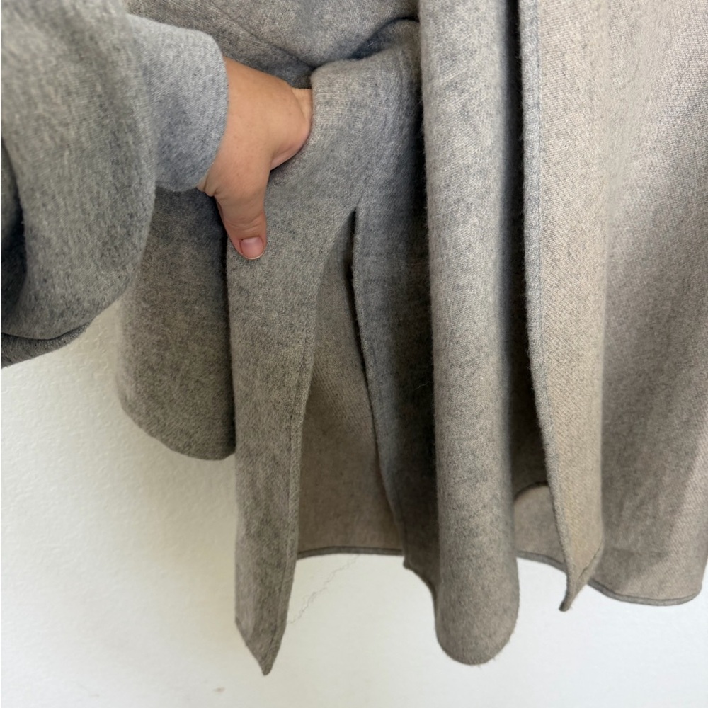 Alonpi Cashmere Cardigan with Scarf Gray Beige 100% Cashmere Luxury - Picture 4 of 9